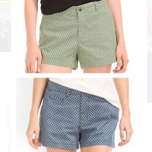 Lot of 2 GAP Summer Printed Shorts Size 4 Green Print & Blue Diamond Geo Print